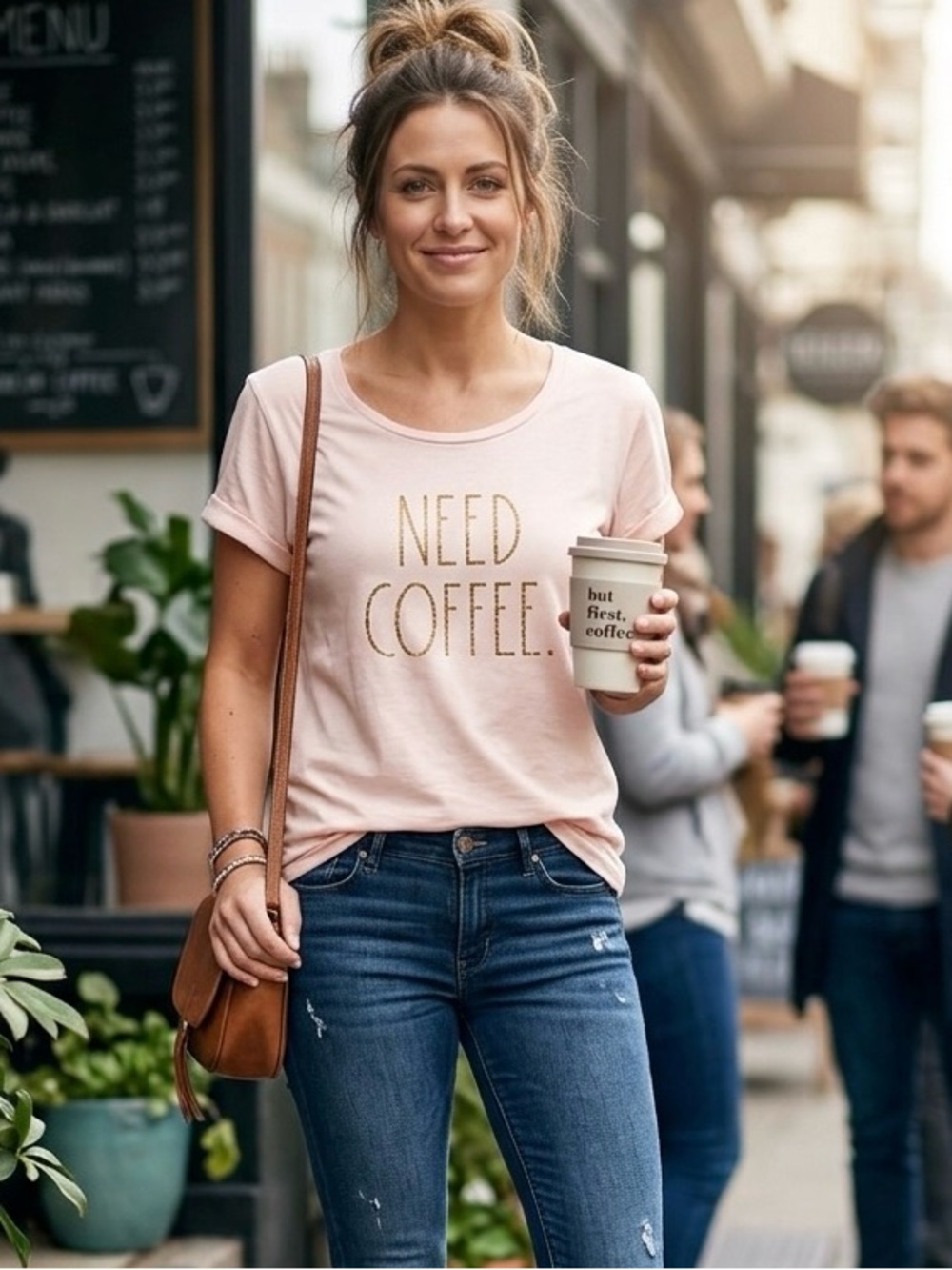 Rae Dunn NWOT “NEED COFFEE “tee size L